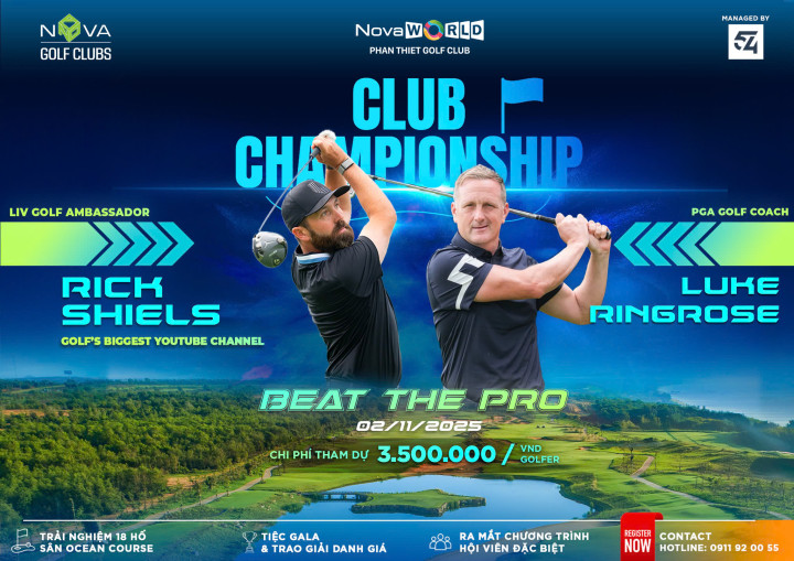 Đại sứ LIV golf, ngôi sao YouTube golf hàng đầu thế giới Rick Shiels đến NovaWorld Phan Thiet Golf Club