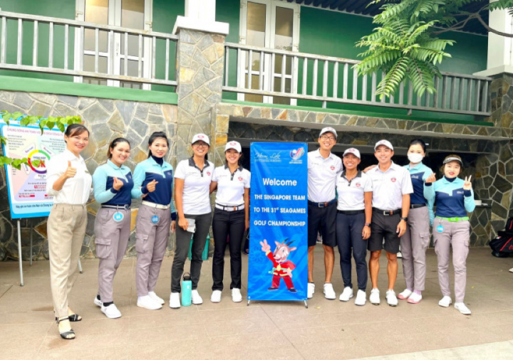 SEA Games 31th: Singapore team had their first practice session at Dam Vac golf course