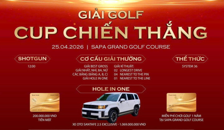 Sapa Grand Golf Course tổ chức Giải Golf Cup Chiến Thắng 2026