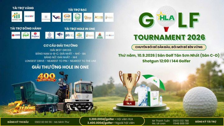 HLA Golf Tournament 2026: Cơ hội chinh phục giải Hole-In-One lên đến 7 tỷ đồng