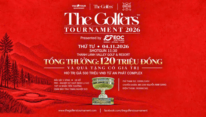 The Golfers Tournament 2026 công bố quỹ thưởng 120 triệu đồng, HIO 500 triệu đồng