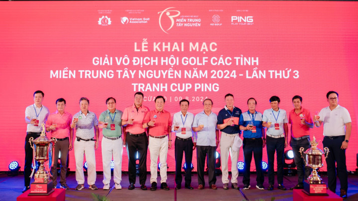 Ngập sắc đỏ tại Lễ khai mạc Giải Vô địch Hội Golf các tỉnh Miền Trung Tây Nguyên - tranh cup Ping 2024