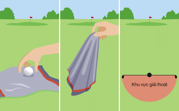 Luật golf: Cách giải thoát bóng khỏi vật cản di dời được