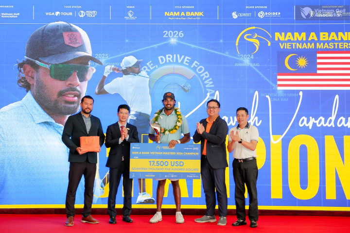 Khavish Varadan đánh bại ngôi sao Thái Lan ở playoff để lên ngôi vô địch Nam A Bank Vietnam Masters 2026