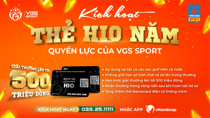 Thẻ hội viên Hole in one theo năm của VGS Sport - "Cứ mua là trúng"