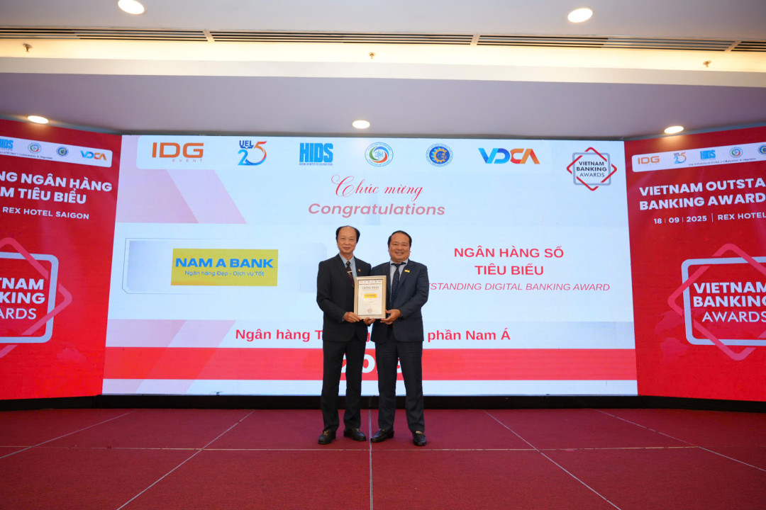 Nam A Bank giành “cú đúp” tại Vietnam Outstanding Banking Awards 2025