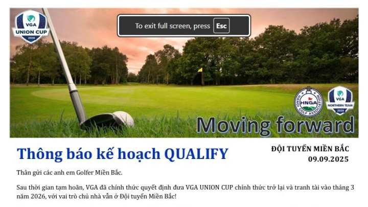 VGA Union Cup dự kiến trở lại vào năm 2026