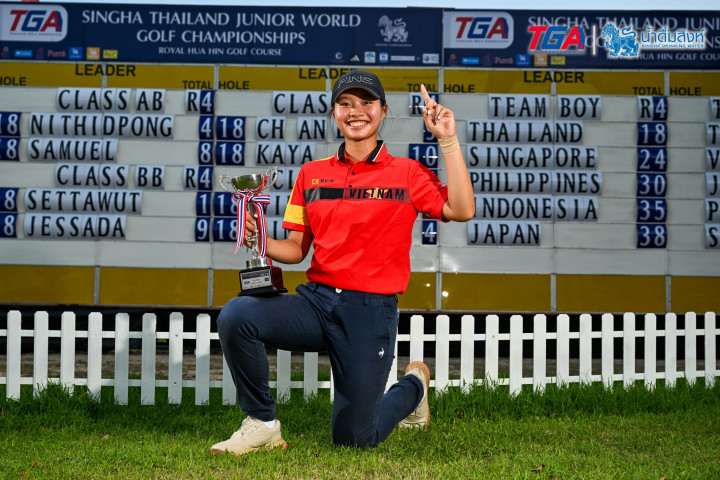 Lê Chúc An vô địch bảng A Girl tại giải Singha Thailand Junior World Golf Championships 2024