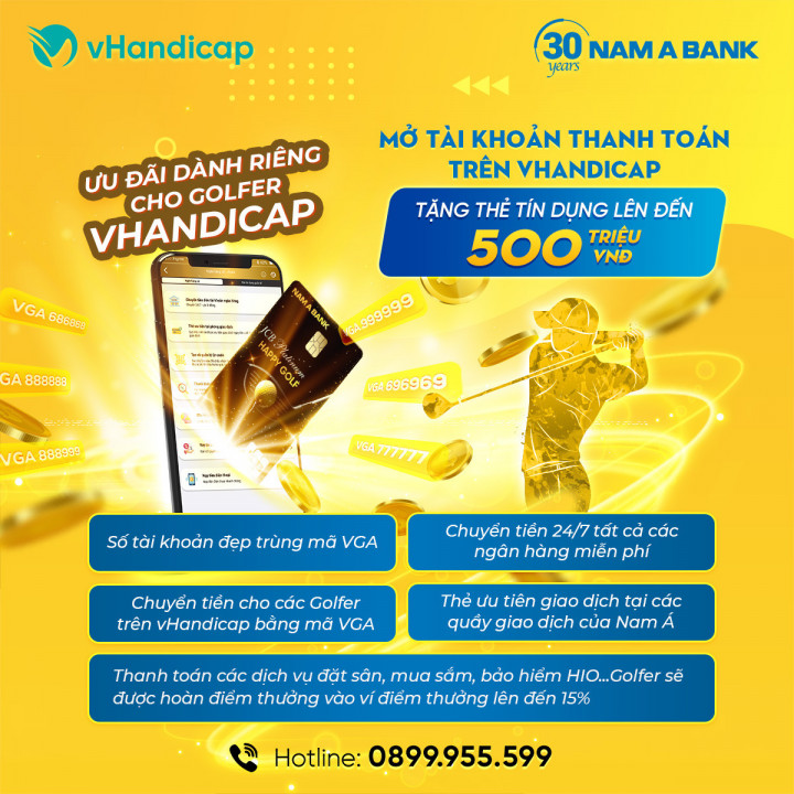 Chương trình ưu đãi đặc quyền của Nam A Bank cùng vHandicap