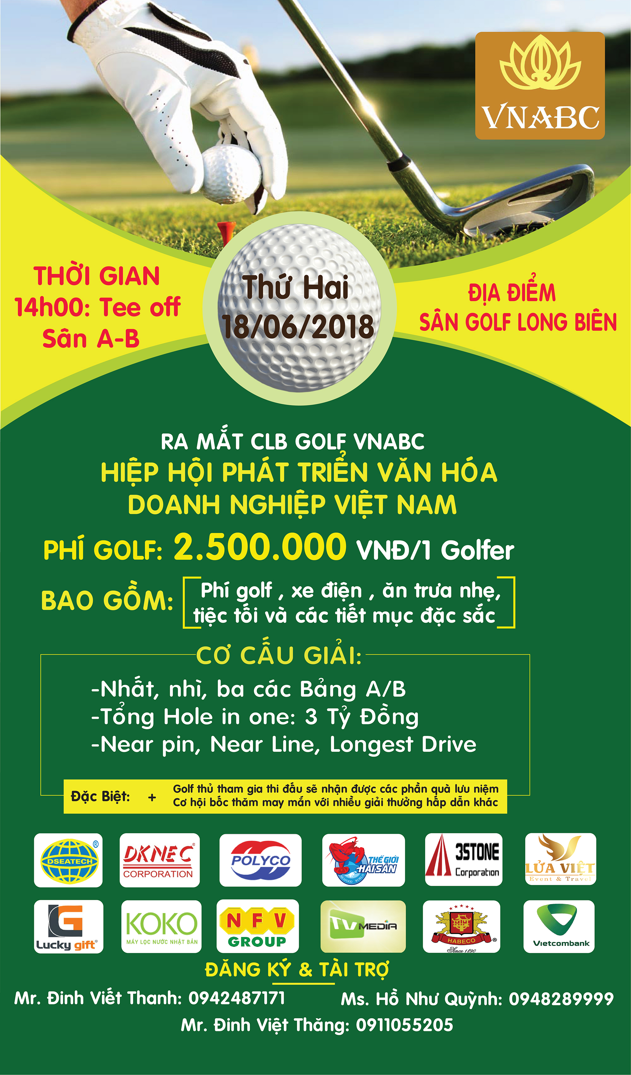 Hiệp hội phát triển Văn hóa Doanh nghiệp Việt Nam ra mắt CLB Golf VNABC