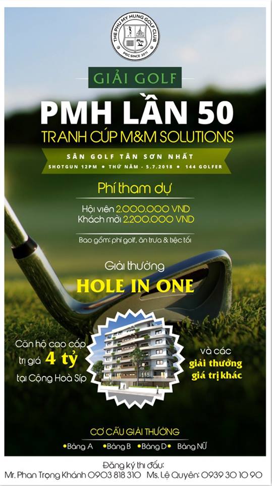 Giải golf PMH lần thứ 50 Mở rộng - Tranh cúp M&M Solutions chuẩn bị khởi tranh