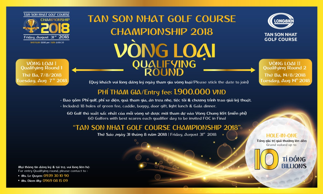 Tan Son Nhat Golf Course Championship 2018 chuẩn bị khởi tranh đầu vào tháng 8