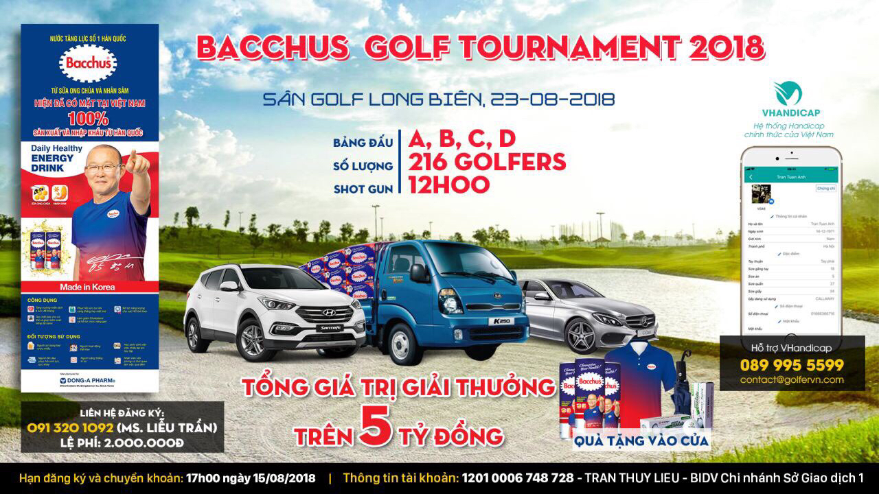 Hơn 200 golfer tham dự giải Bacchus Golf Tournament 2018