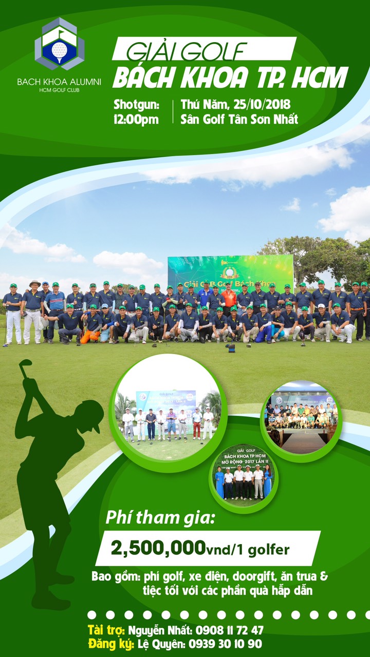 Giải golf Bách Khoa TP. HCM sẽ khởi tranh vào cuối tháng 10