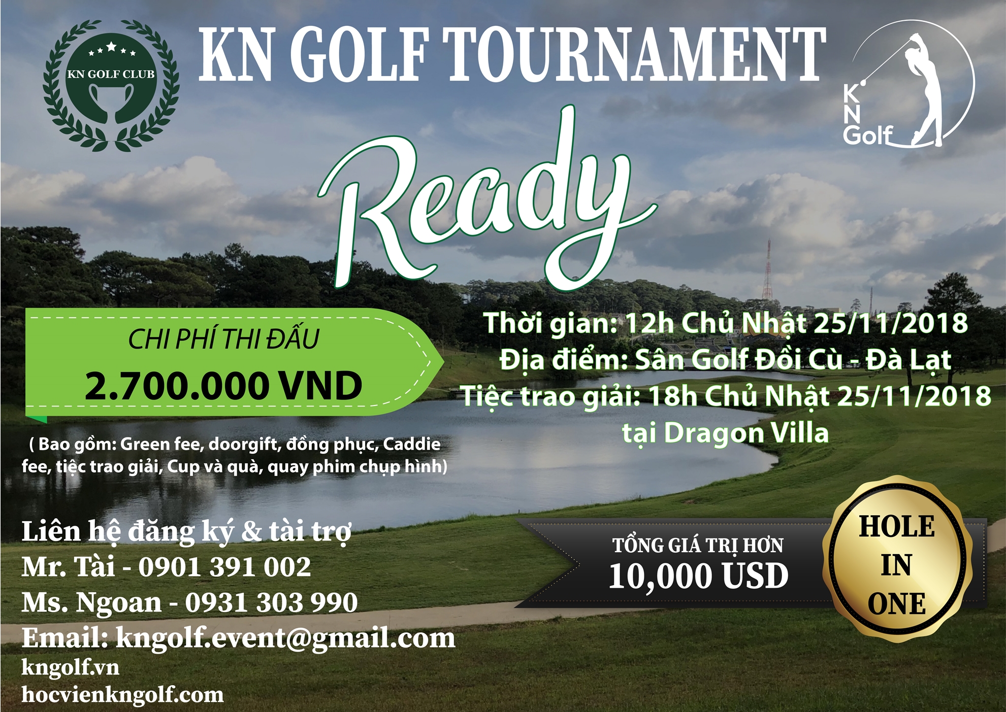 'KN Golf Tournament' sẵn sàng chinh phục thử thách mới