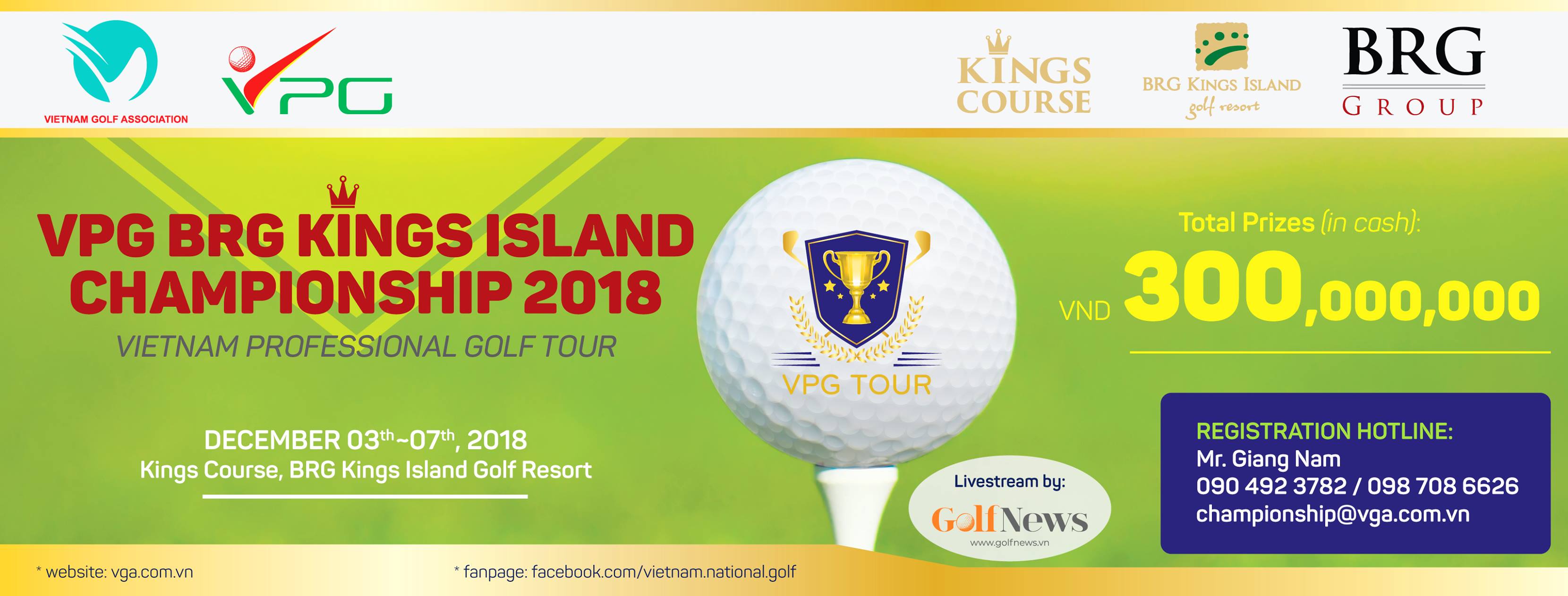 VGA tổ chức giải golf chuyên nghiệp VPG BRG KINGS’ ISLAND 2018