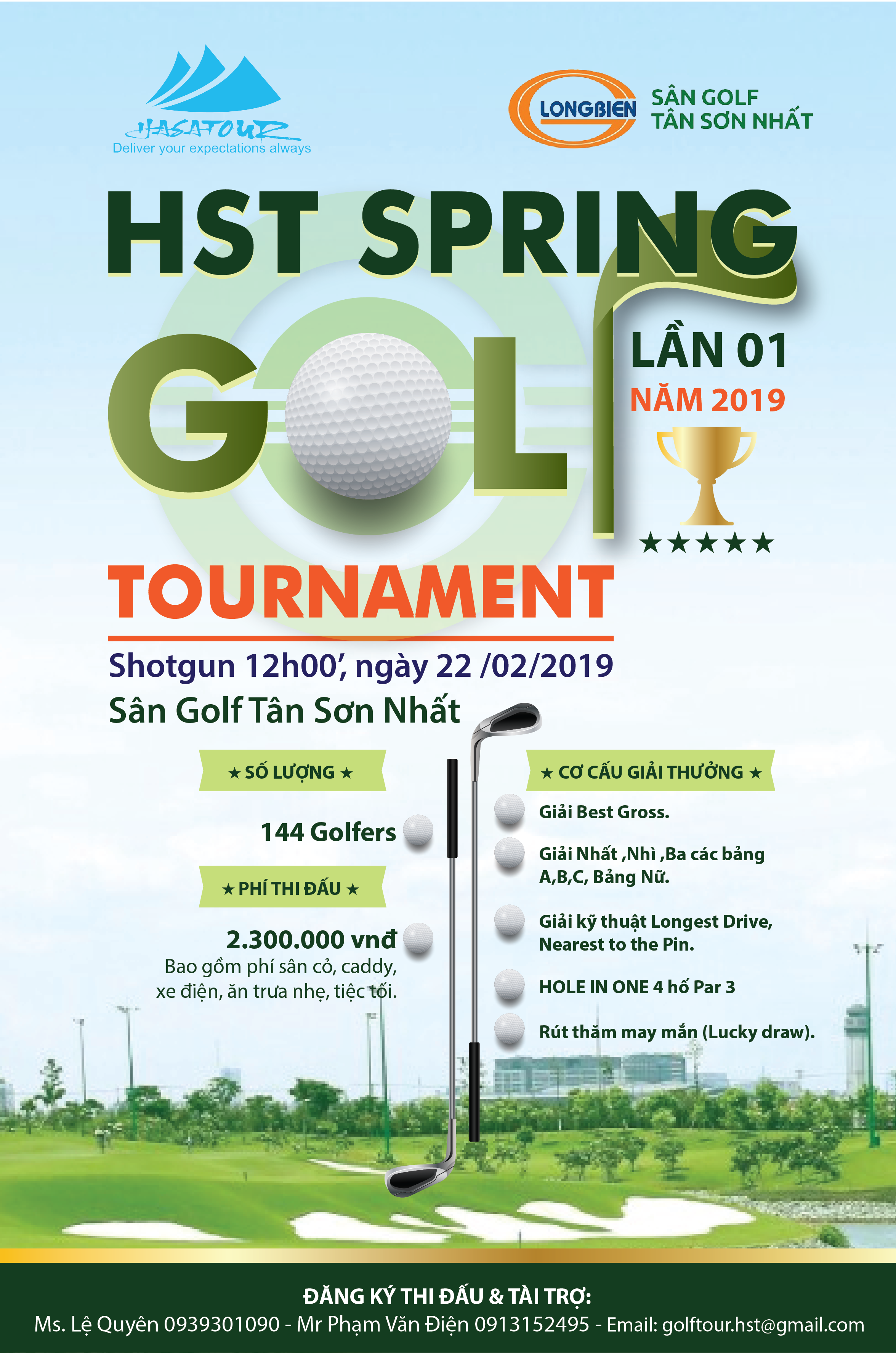 Giải HST Spring Golf Tournament 2019 chuẩn bị khởi tranh sau Tết Nguyên Đán