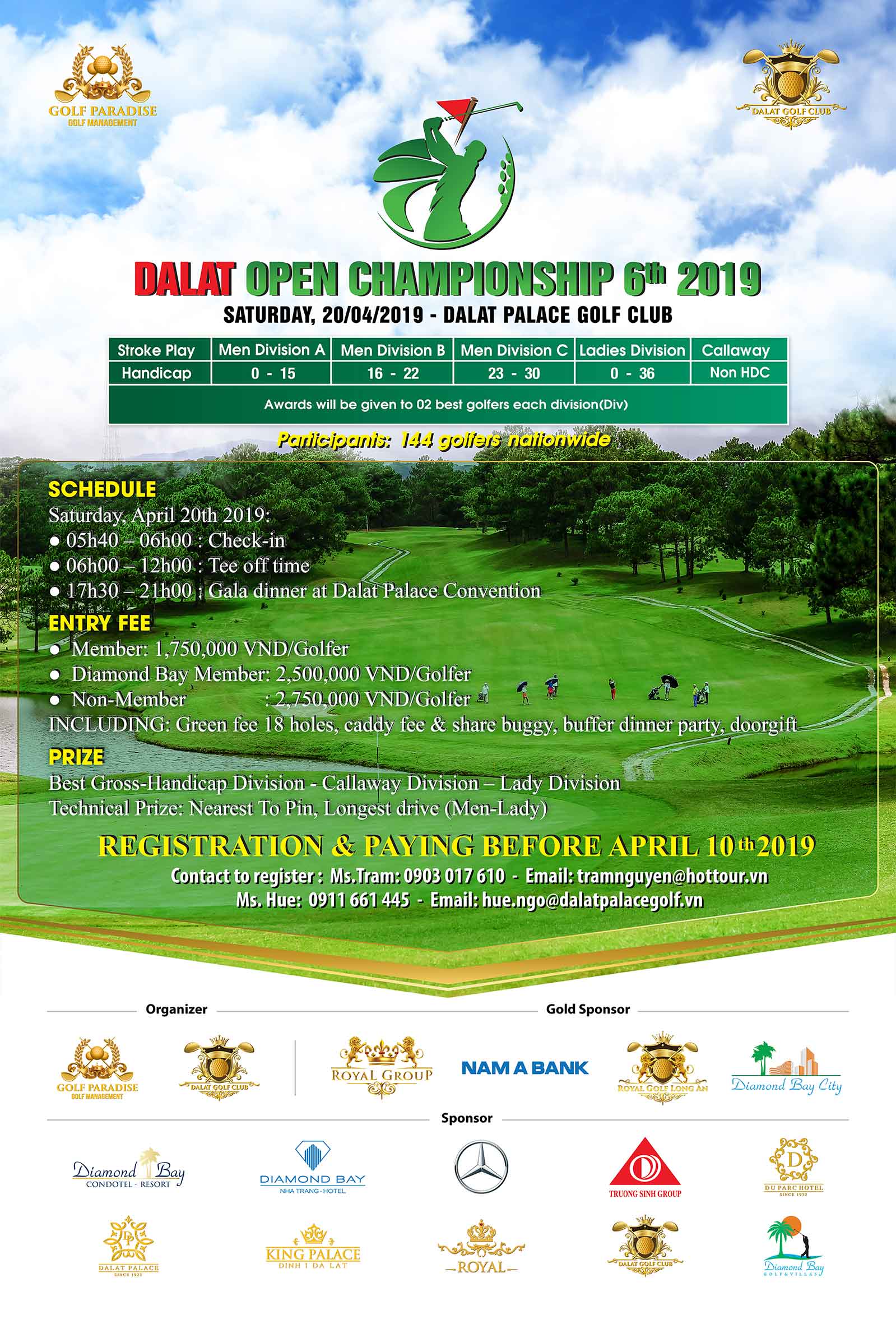 Giải golf DaLat Open Championship 2019 chuẩn bị khởi tranh vào tháng 4
