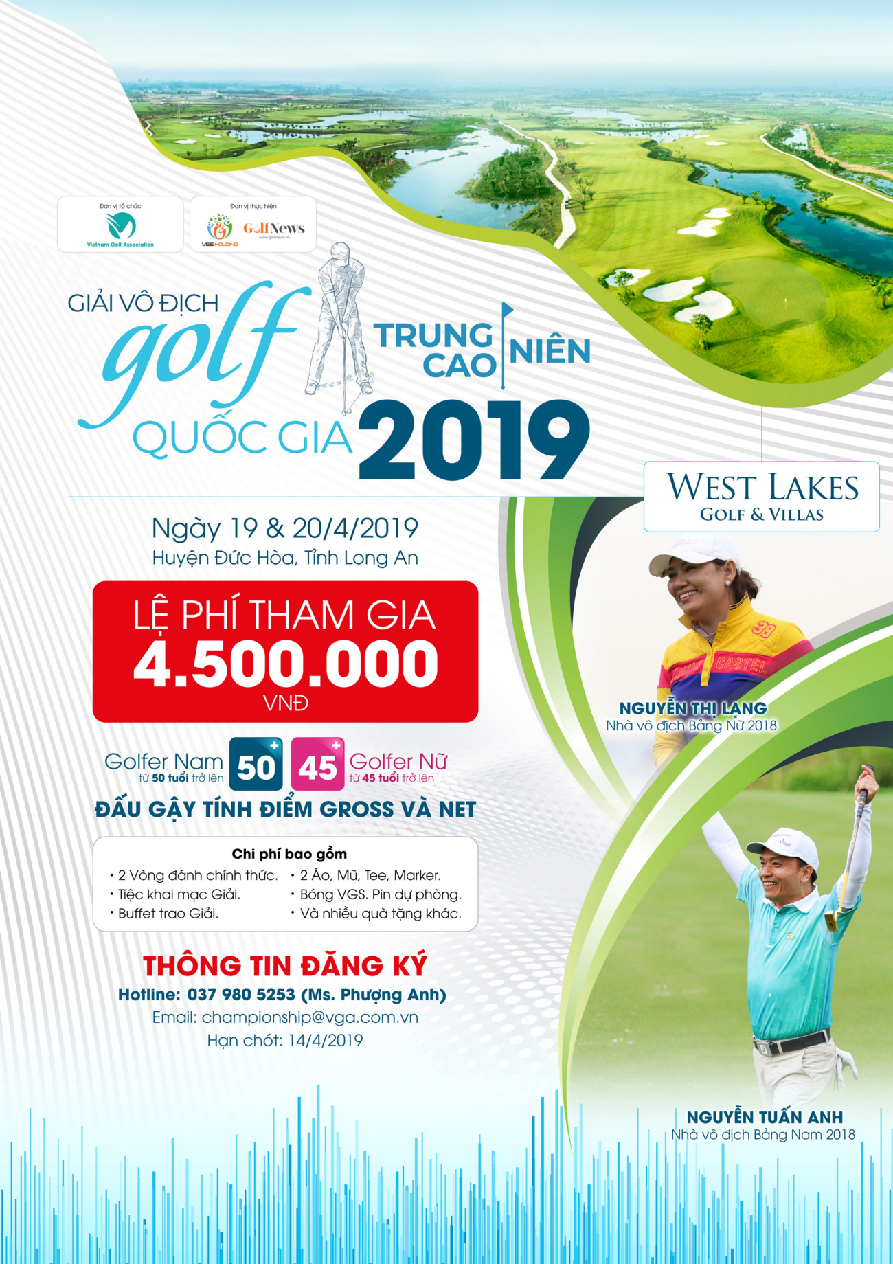 Lịch phát sóng trực tiếp Giải Golf Vô địch Trung - Cao niên Quốc gia 2019