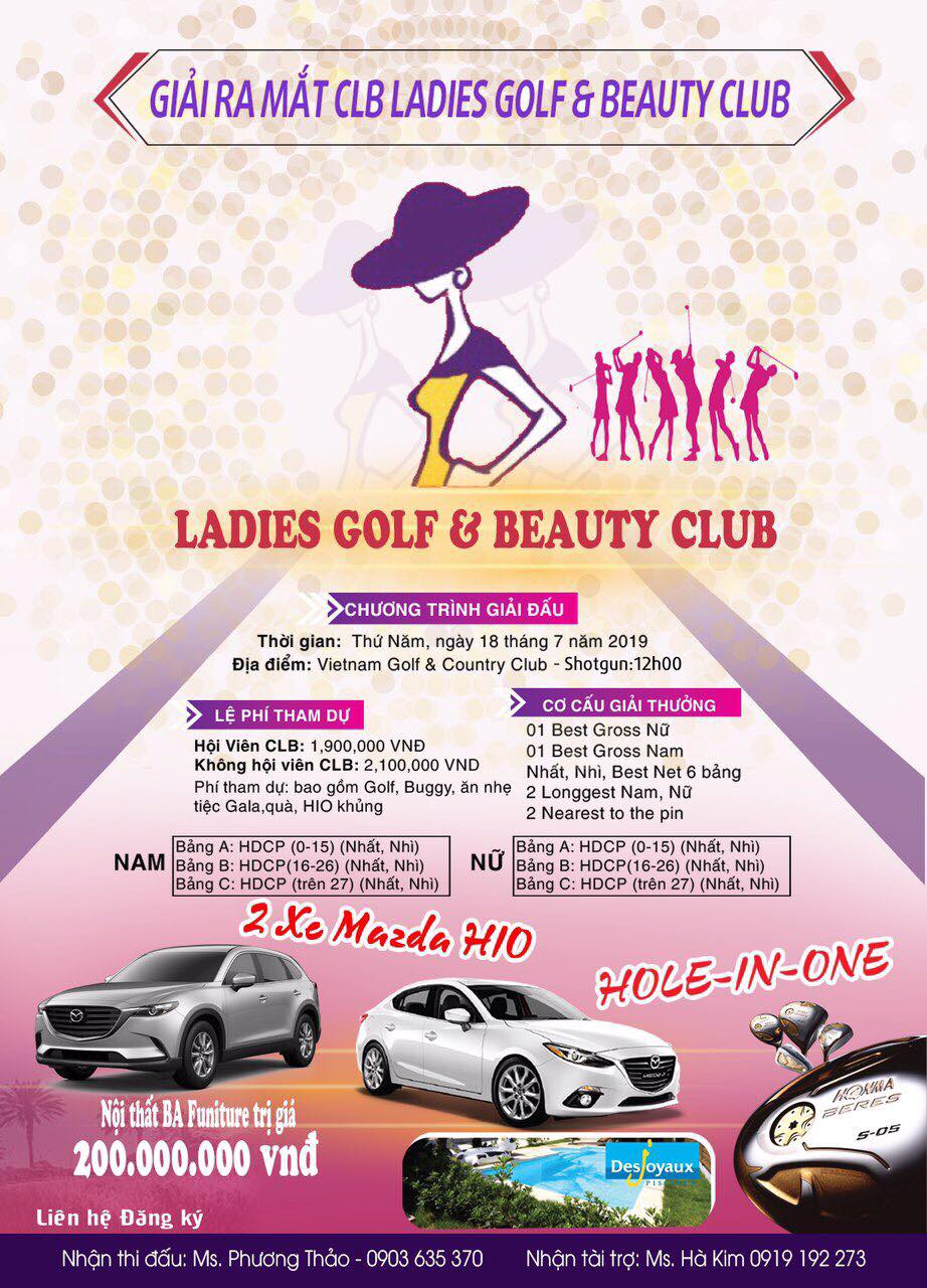 Giải golf ra mắt CLB Ladies Golf & Beauty Club chuẩn bị khởi tranh