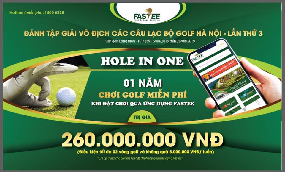 Fastee và CenHomes tài trợ HIO cho các golfer đánh tập chuẩn bị giải Vô địch các CLB Golf Hà Nội lần 3 – Fastee Cup