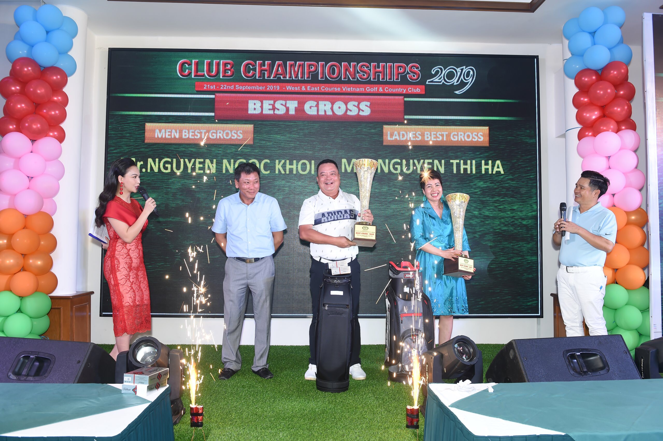 Golfer Nguyễn Ngọc Khôi và Nguyễn Thị Hà giành Best gross giải Club Championship 2019