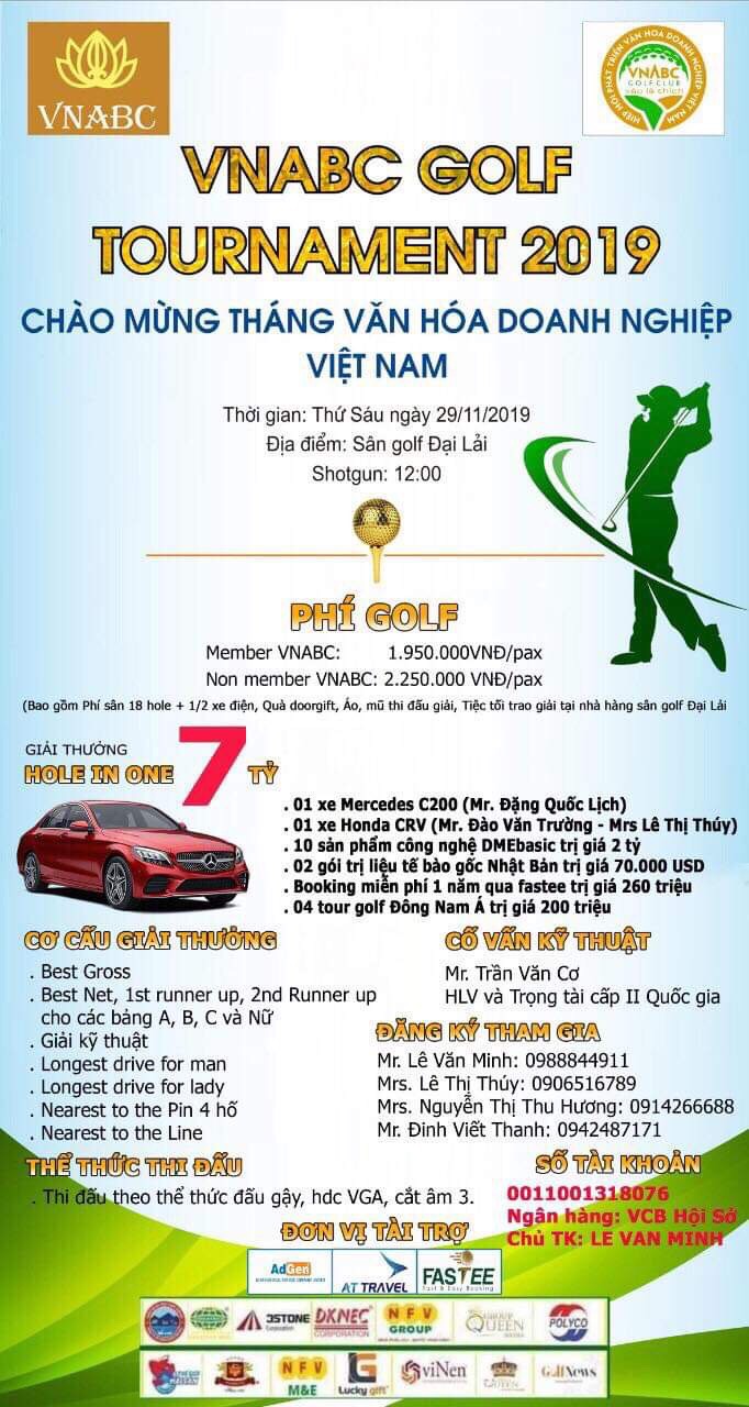 VNABC Golf Tournament 2019 - Chào mừng Tháng Văn hoá Doanh nghiệp Việt Nam chuẩn bị khởi tranh