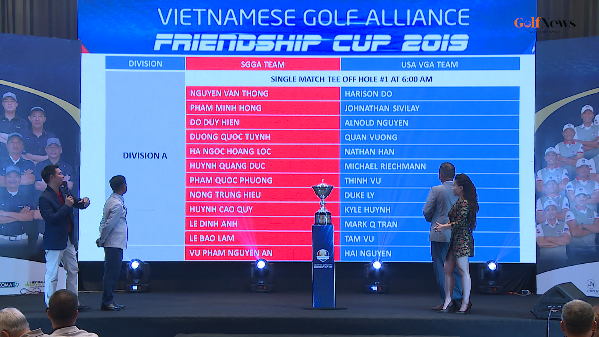 Vietnamese Golf Alliance Friendship Cup 2019: Bốc thăm chia cặp đấu single match