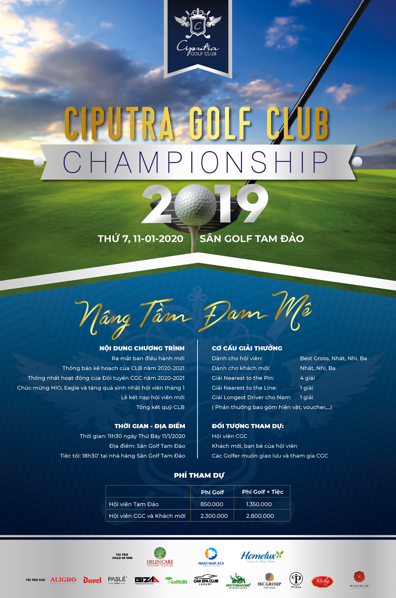 Ciputra Golf Club Championship 2019: Nâng tầm đam mê