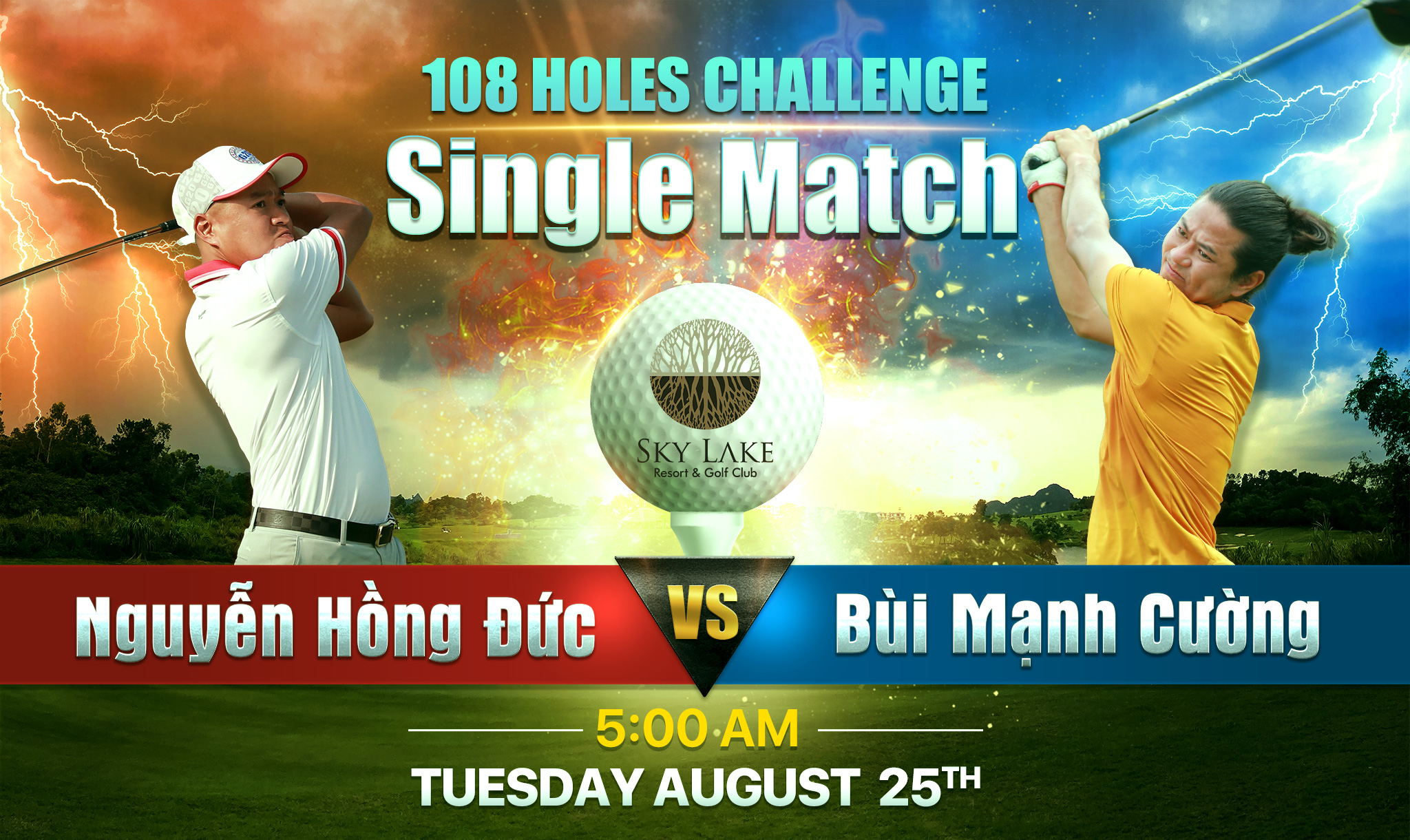 108 Holes Challenge Single Match: Cuộc đấu độc và lạ của 2 golfer tuổi Tý.