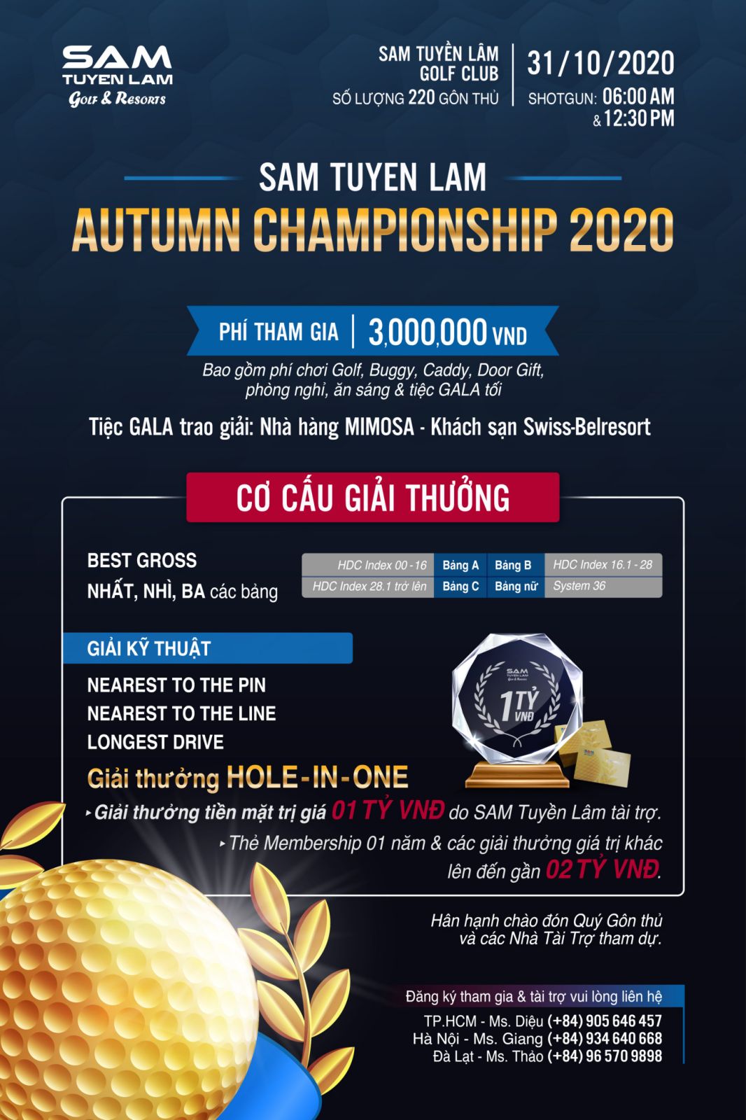 Khởi tranh giải golf “SAM Tuyen Lam Autumn Championship 2020” vào tháng 10