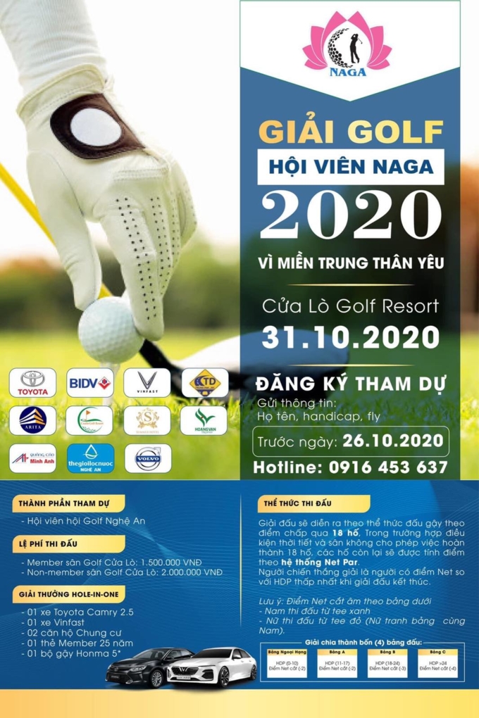 Giải golf “Hội viên NAGA 2020” gây quỹ từ thiện ủng hộ đồng bào miền Trung chuẩn bị diễn ra