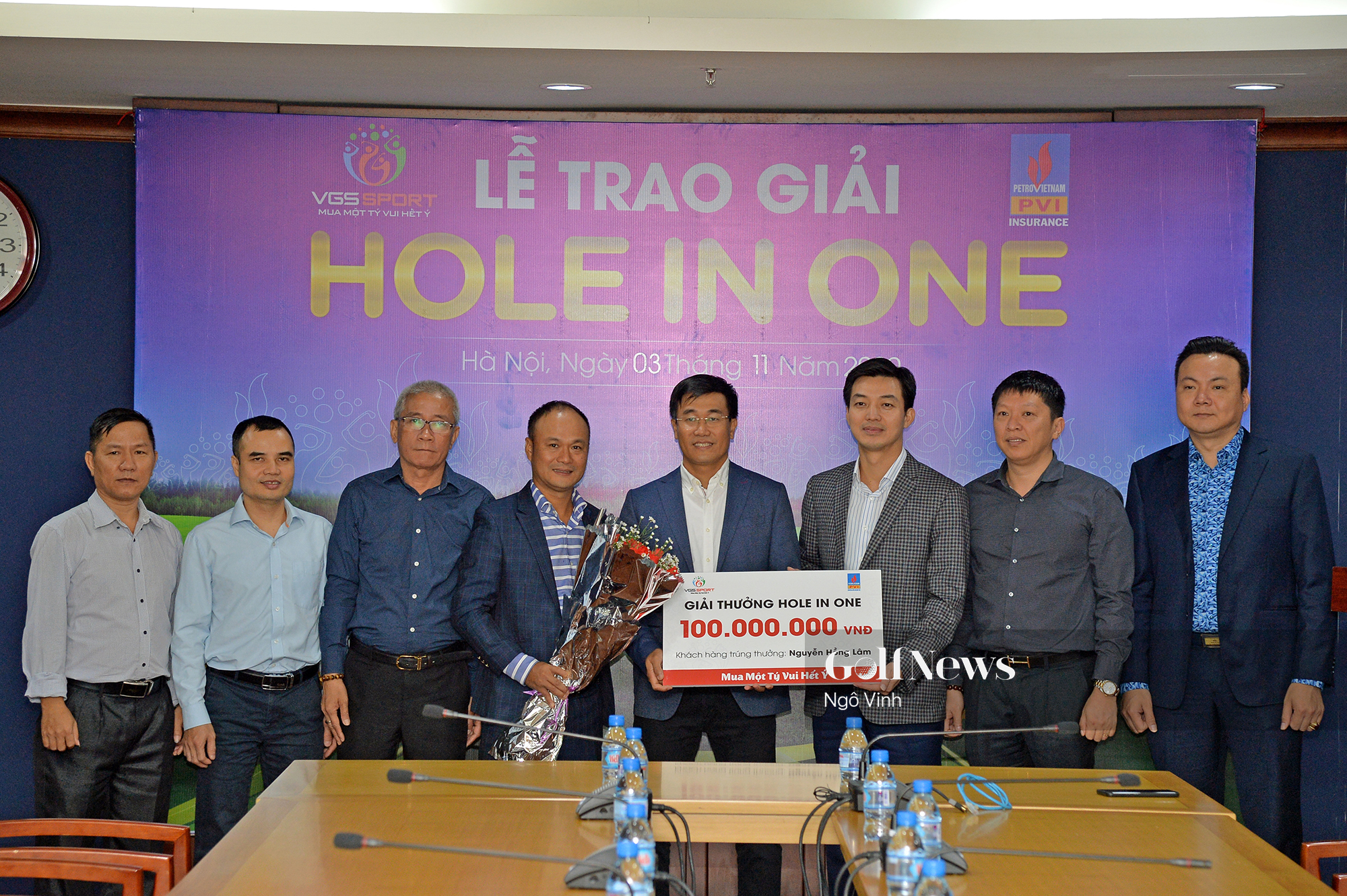 Sau 5 ngày trúng HIO, golfer Nguyễn Hồng Lâm nhận 100 triệu từ VGS Sport khi mua gói Dịch vụ giải thưởng HIO