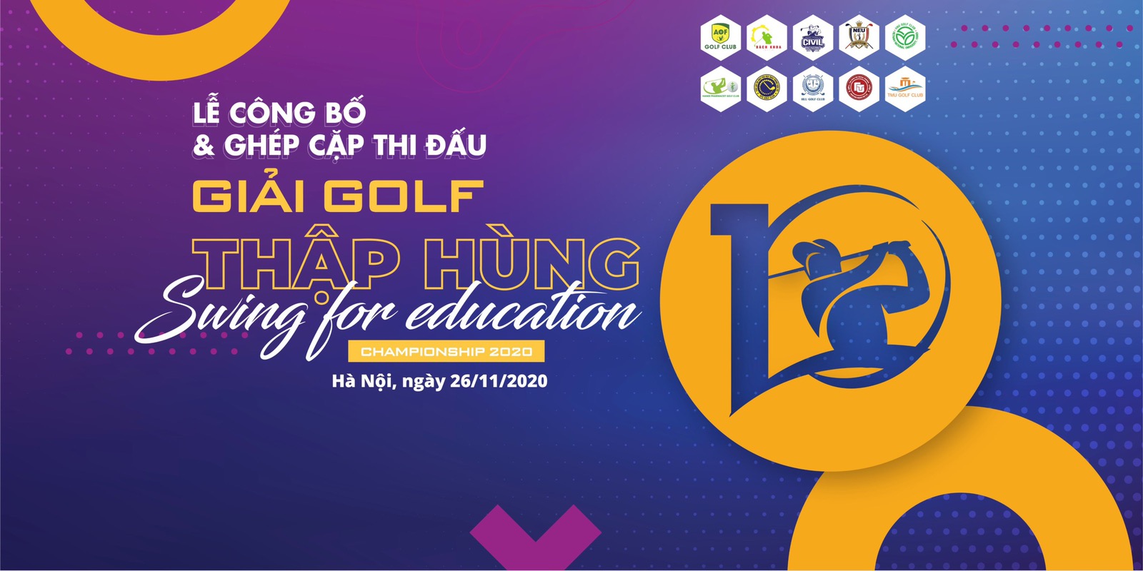 "Giải golf Thập Hùng 2020 - Swing for Education" chuẩn bị khởi tranh