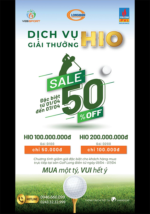 VGS Sport mở gian hàng bán trực tiếp gói Dịch vụ giải thưởng HIO tại sân golf Long Biên
